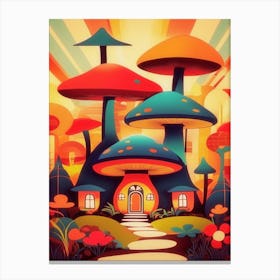Kitschy Mushroom House 1 Canvas Print