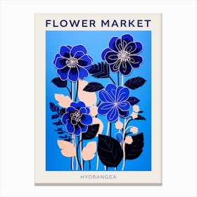 Blue Flower Market Poster Hydrangea 8 Canvas Print