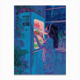 Midnight Snack Lo Fi Kawaii Illustration 5 Canvas Print