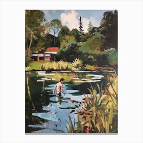 Wild Swimming At Hampstead Heath London 2 Canvas Print