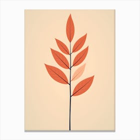 Minimal Autumn Leaves art Canvas Print