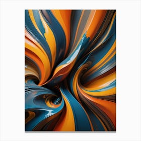 Abstract Painting Tidal Reflections Canvas Print