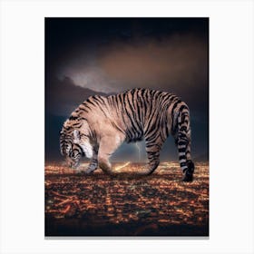 Tiger City King and Thunderstorm 1 Canvas Print