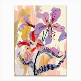 Colourful Flower Illustration Phlox 2 Canvas Print