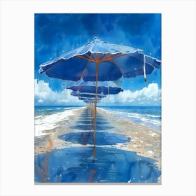 Umbrellas On The Beach 3 Canvas Print