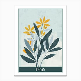 Pecan Tree Flat Illustration 7 Poster Canvas Print