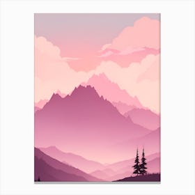 Misty Mountains Vertical Background In Pink Tone 14 Canvas Print