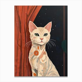 Cat With Tattoos Canvas Print