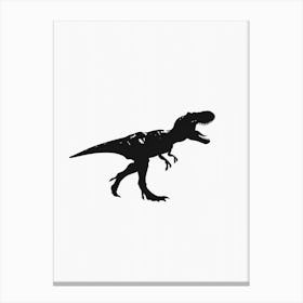 Black T Rex Dinosaur Silhouette 2 Canvas Print