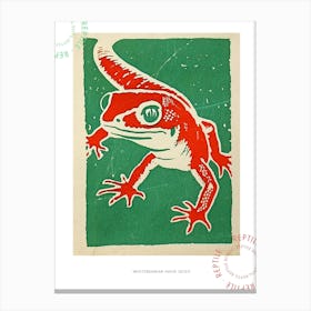 Red Mediterranean House Gecko Bold Block 2 Poster Canvas Print