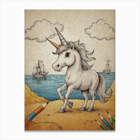 Unicorn In The Sea 1 Canvas Print