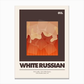 White Russian, Cocktail Print (Brown) Canvas Print
