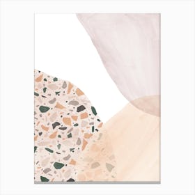 Abstract pastel Watercolor terrazzo 1 Canvas Print