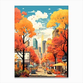 Seoul In Autumn Fall Travel Art 2 Canvas Print