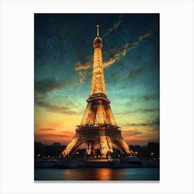 Eiffel Tower At Sunset Canvas Print