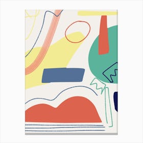 Colorful Abstract Shapes And Lines Canvas Print