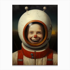 Creepy Clown In Space Astronaut Canvas Print
