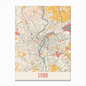 Lyon Map Poster Canvas Print