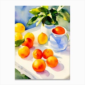 Kumquat Italian Watercolour fruit Canvas Print
