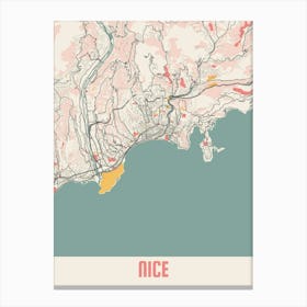 Nice Map Poster Canvas Print