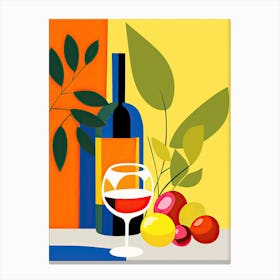 Wine And Fruit, Inspired by Matisse Canvas Print