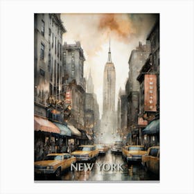 New York City Vintage Painting (32) Canvas Print