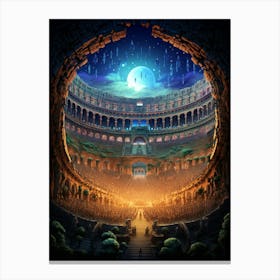 Colosseum Pixel Art 2 Canvas Print