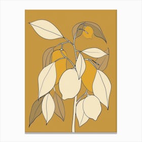 Lemon Tree Minimalistic Drawing 4 Canvas Print
