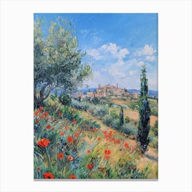 Poppies In Tuscany 3 Canvas Print