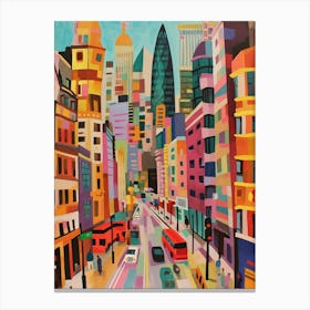 Kitsch Colour Pop London Cityscape Canvas Print