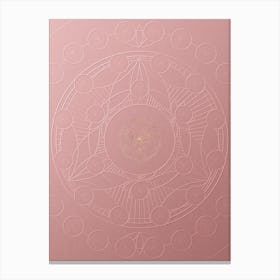 Geometric Gold Glyph on Circle Array in Pink Embossed Paper n.0241 Canvas Print