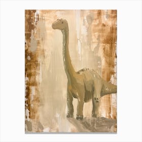 Muted Tones Dinosaur Painting Canvas Print