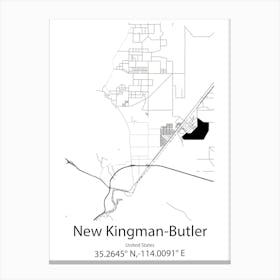 New Kingman Butler,United States Minimalist Map Canvas Print