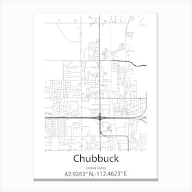 Chubbuck,United States Minimalist Map Canvas Print