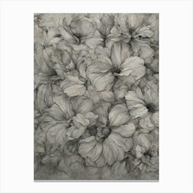 Flowers In Black And White Canvas Print