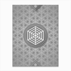 Geometric Glyph Sigil with Hex Array Pattern in Gray n.0198 Canvas Print