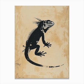 Block Print Iguana 2 Canvas Print