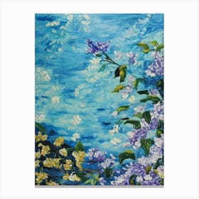 Lilac Floral Print Bright Painting Flower Canvas Print