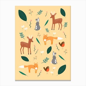 Woodland Animals Canvas Print