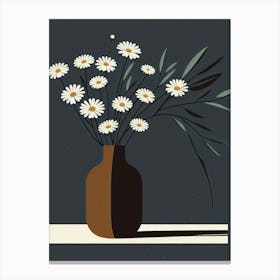 Daisies In A Vase 10 Canvas Print