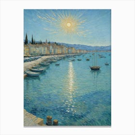 Sun Rises Over The Sea Canvas Print