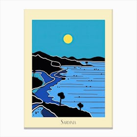 Poster Of Minimal Design Style Of Sardinia, Italy 2 Canvas Print