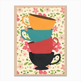 Modern Tea Cups Canvas Print