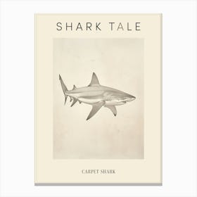 Carpet Shark Vintage Illustration 5 Poster Canvas Print