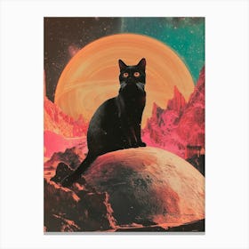 Cat On The Moon Canvas Print