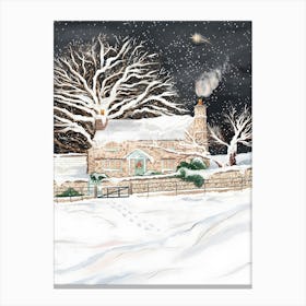 The Holiday Cottage Christmas Canvas Print