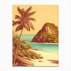 Gili Islands Indonesia Vintage Sketch Tropical Destination Canvas Print