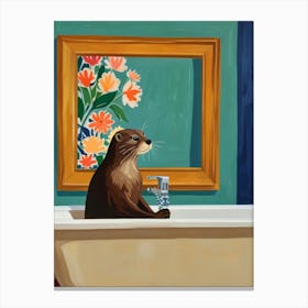 Otter In The Bath Canvas Print