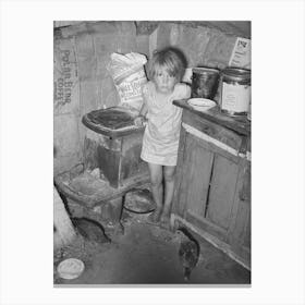 Corner Of Kitchen In Tent Home Of Family Near Sallisaw, Oklahoma, Sequoyah County By Russell Lee Canvas Print