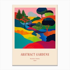 Colourful Gardens Kenrokuen Gardens Japan 1 Red Poster Canvas Print